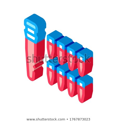 Stock foto: Flask Paternity Analysis Isometric Icon Vector Illustration