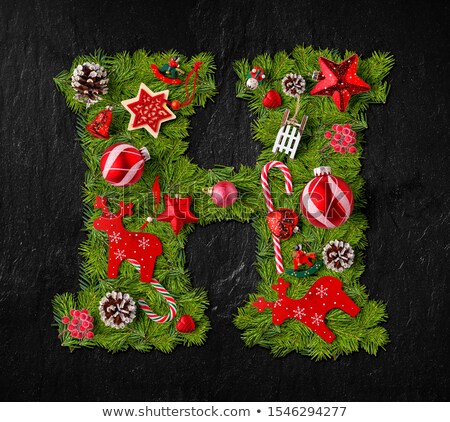 Stock fotó: H Letter Made Of Christmas Tree Branches