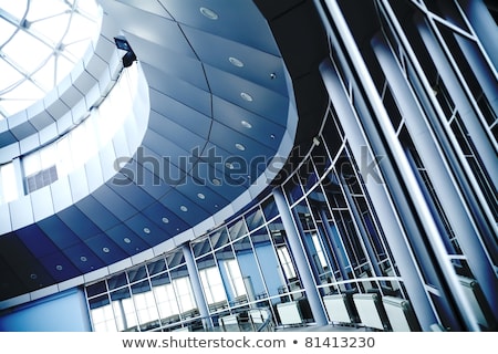 Futuristic Modern Round Indoor With Glass Foto stock © Serp