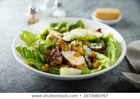 Сток-фото: Tasty Fresh Caesar Salad With Grilled Chicken And Parmesan