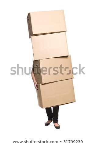 Woman With A Large Cardboard Zdjęcia stock © Gemenacom