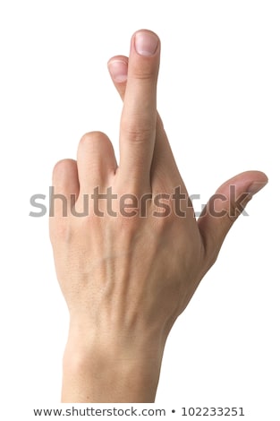 [[stock_photo]]: Crossed Fingers Symbolizing Good Luck Isolated On White