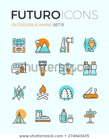 Stockfoto: Flat Line Vector Icon For Hike Shoe