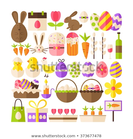 Easter Flat Elements Vector Illustration Stockfoto © Anna_leni
