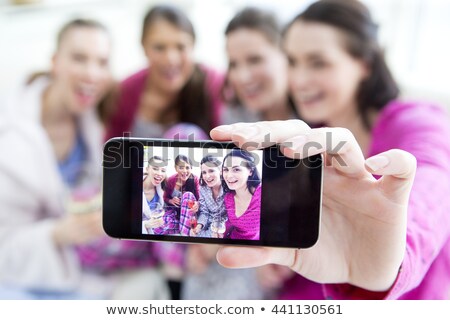 Zdjęcia stock: Woman Drinking Champagne And Talking On Phone In Dressing Room