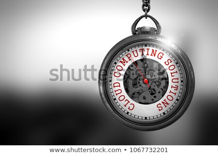 ストックフォト: Cloud Service On Vintage Pocket Clock 3d Illustration