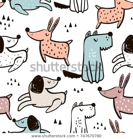 Foto stock: Seamless Pattern With Doodle Cats