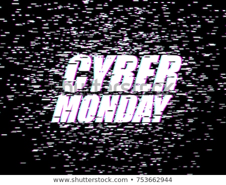 Stok fotoğraf: Cyber Monday Glitch Effect Emblem Website Display Online