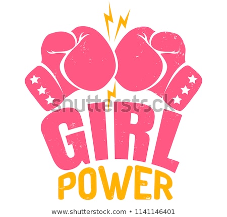 Stock fotó: Girl With Boxing Gloves