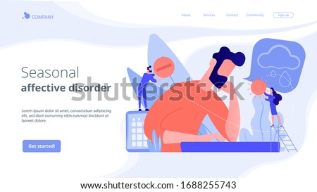 Stock fotó: Seasonal Affective Disorder Concept Landing Page