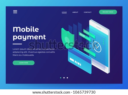 Foto stock: Online Purchase Concept Isometric 3d Landing Page