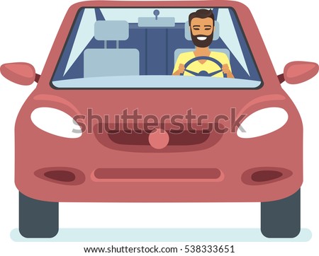 Vector Of Man Driving Car Zdjęcia stock © Zubada