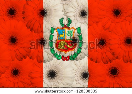 Stylized National Flag Of Peru With Gerbera Flowers [[stock_photo]] © vepar5