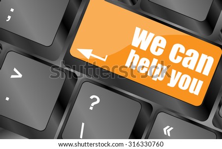 We Can Help You Word On Computer Keyboard Key Stockfoto © fotoscool