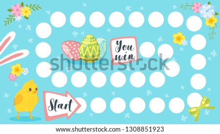 Vector Cartoon Style Illustration Of Kids Easter Board Game With Holiday Symbols Stock foto © curiosity