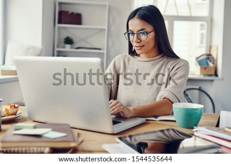 Stock foto: Woman Working On A Laptop