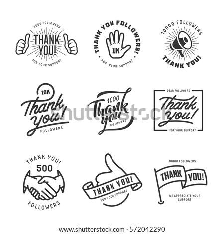 Stock fotó: Thumb Up Hand With Word Like Stickers Set Vector