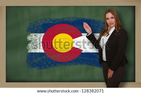 Teacher Showing Flag Ofcolorado On Blackboard For Presentation M [[stock_photo]] © vepar5