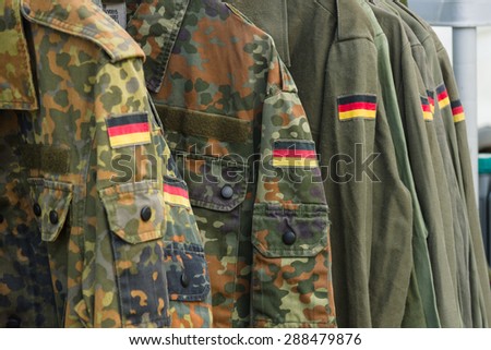 Сток-фото: Soldier On Germany Flag Background