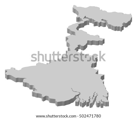 Map Of India West Bengal Highlighted Foto stock © Schwabenblitz