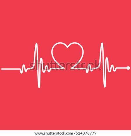 商業照片: Vector Illustration Heart Rhythm Ekg