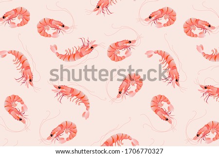 Stockfoto: Shrimp Seamless Pattern