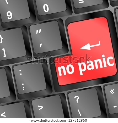 Red No Panic Key On Computer Keyboard Zdjęcia stock © fotoscool