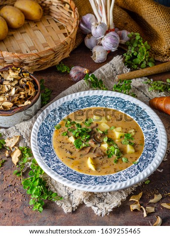 Stock fotó: Potato Mushrooms Soup