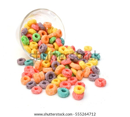 Stock photo: Kids Delicious And Nutritious Cereal Loops Or Fruit Cereal