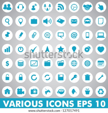 Stock photo: Download Blue Vector Web Icon Set Button