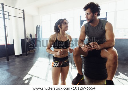 Stock fotó: Fit Couple Taking Break After Workout Session