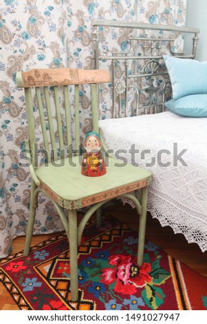 Stock photo: Anciennt Rustic Handcraft Wooden Chair