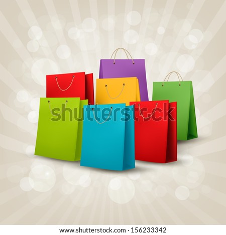 Customer Standing With Shopping Bag Vector Illustration Stock foto © allegro