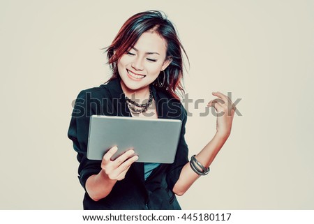 Stock photo: Asian Entrepreneurs Celebrating Victory