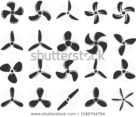 Stock fotó: Plane Propellers Set - Fan Rotor Mover Aircraft Propeller Icon