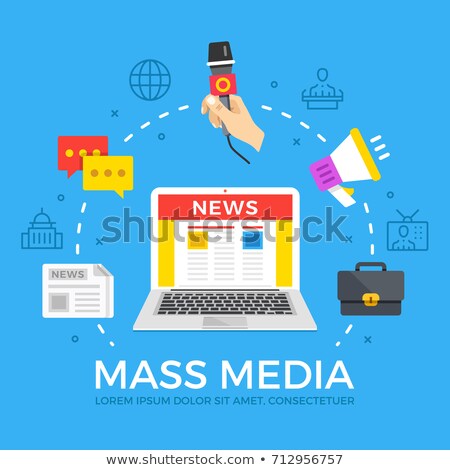 [[stock_photo]]: Mass Media - Line Design Style Banners Set