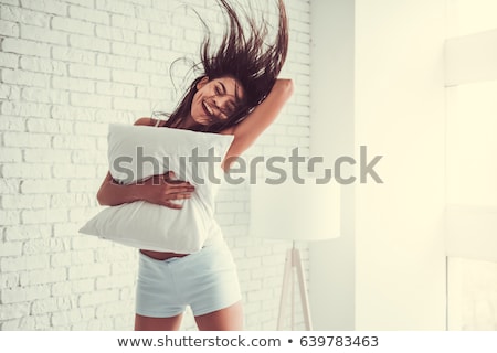 Stock fotó: Young Beautiful Woman Jumps