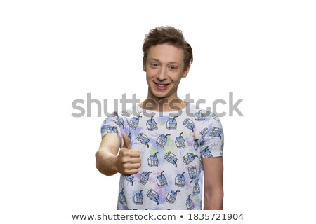 Stockfoto: Smartly Dressed Young Kid Showing Thumbs Up Gesture