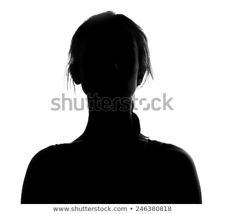 Stok fotoğraf: Woman Silhouette Black And White Photo Studio Shot