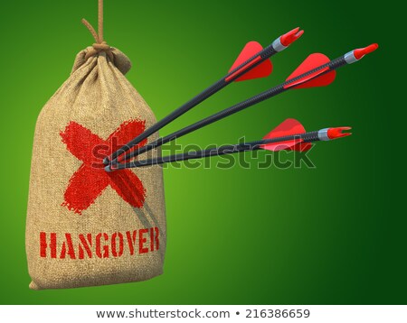 Stockfoto: Hangover - Arrows Hit In Red Mark Target