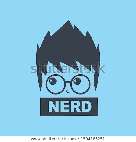 Cartoon Nerd With Glasses Stock fotó © Vector1st