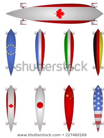 Stok fotoğraf: Illustration Of World Flags Longboards