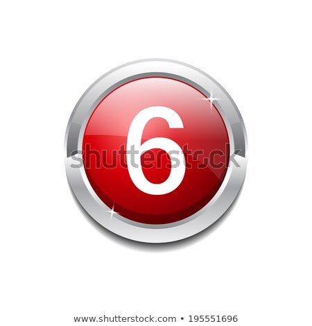 ストックフォト: 6 Number Circular Vector Red Web Icon Button