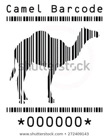 Stock fotó: Camel Silhouette In Barcode