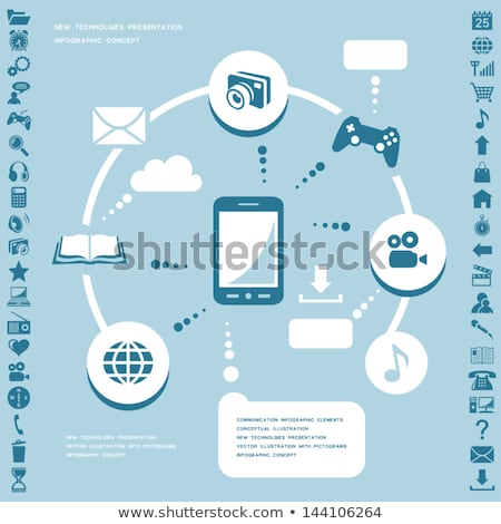 Stock fotó: Telecom Communication Blue Vector Button Icon Design Set