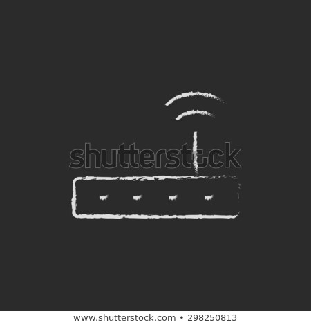 Zdjęcia stock: Wifi Router Modem Drawn In Chalk