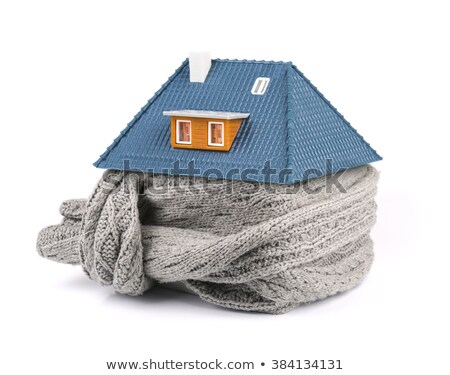 ストックフォト: Home Insulation Concept Scarf Around The House