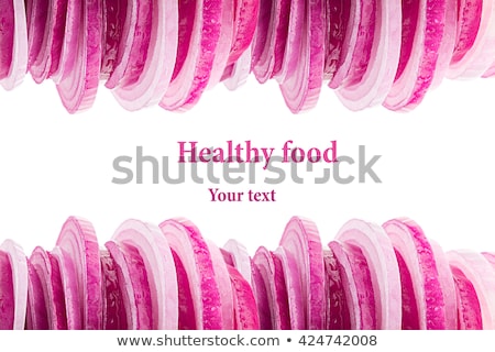 Сток-фото: Pyramid From Slices Of Pink Onion Frame With Copy Space Concept Art Food Background