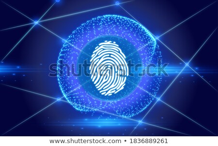 Stock photo: Thumbprint With Circuit Board Binary Code Illustration