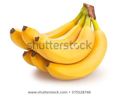 Stockfoto: Ripe Yellow Bananas On White Background